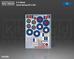 Kitsworld 1/32 Scale - N/A B-25 Mitchell 'General Markings (RAF/SEAC)' - Full Colour North American Mitchell B-25 General Markings
 
